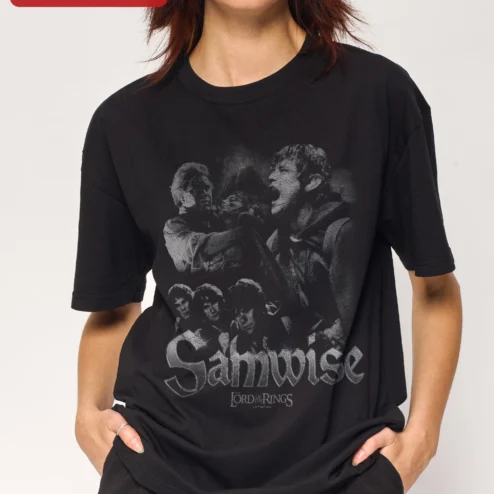Samwise Gamgee Lord of the Rings Tee Vintage Distressed Fantasy Graphic Shirt for LOTR Fans