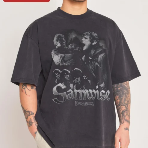 Samwise Gamgee Lord of the Rings Tee Vintage Distressed Graphic Shirt for LOTR Fans