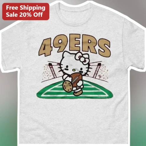 San Francisco 49ers Hello Kitty Graphic Tee Cute Kawaii NFL Fan Gift