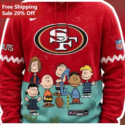 San Francisco 49ers Peanuts Gang Pullover Hoodie Vintage NFL Fan Gift