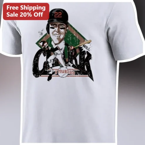 San Francisco Will Clark Vintage Baseball Tee Retro Distressed Giants Fan Shirt
