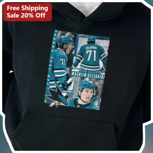 San Jose Sharks Macklin Celebrini Hoodie NHL Fan Gear