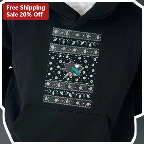 San Jose Sharks Ugly Christmas Sweater Hoodie NHL Hockey Fan Holiday Gift