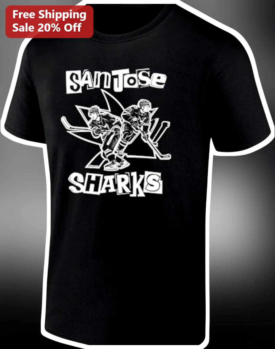 San Jose Sharks Vintage Hockey Tee Men's NHL Fan Gear Black Graphic T-Shirt