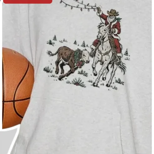 Santa Claus Cowboy Roper Tee Funny Western Christmas Graphic Shirt Holiday Ranch Gift