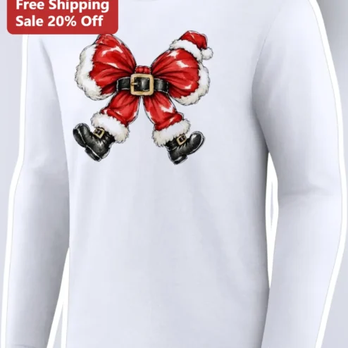 Santa Claus Long Sleeve Tee Funny Holiday Christmas Shirt Gift for Men Women