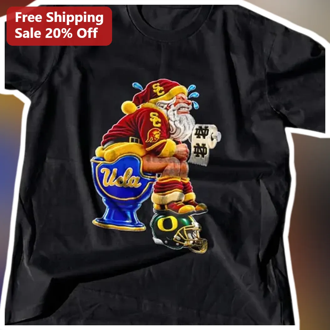 Santa Claus USC Trojans UCLA Rivalry Funny Christmas Tee