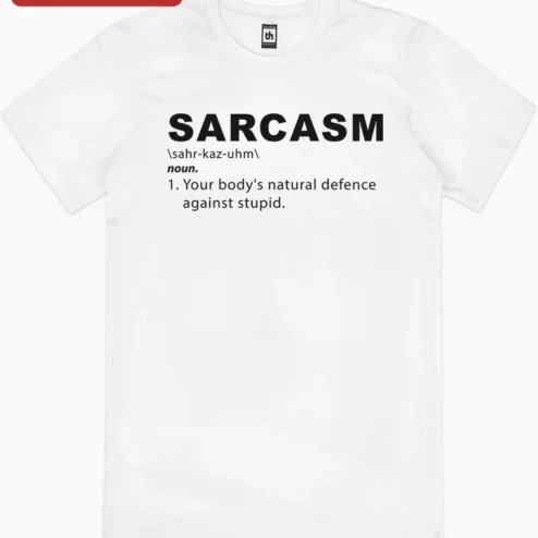 Close-up of Sarcasm Definition Digital Artwork Funny Dictionary Style Print Humorous Wall Decor Gift for Sarcast for streetwear fans in Chicago, Illinois