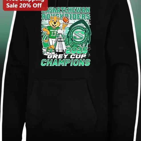 Saskatchewan Roughriders 2025 Grey Cup Champions Hoodie CFL Fan Gift