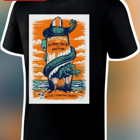 SatchVai Band Tee Joe Satriani Steve Vai Guitar Merch Retro Concert Shirt