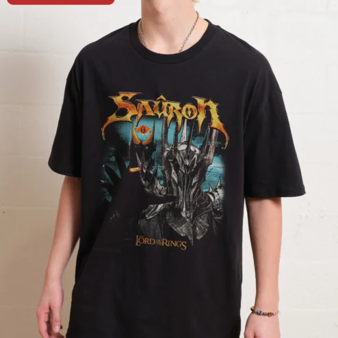 SATRON Lord of the Rings Tee Sauron Mairon Annatar Dark Fantasy Vintage Graphic Shirt for LOTR Fans