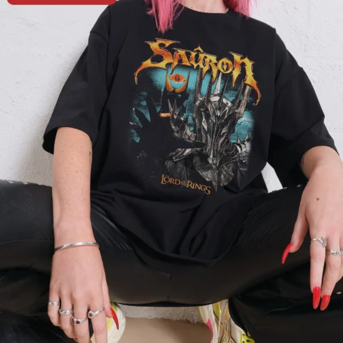 Sauron Eye Lord of the Rings Tee Dark Fantasy Heavy Metal Style Shirt