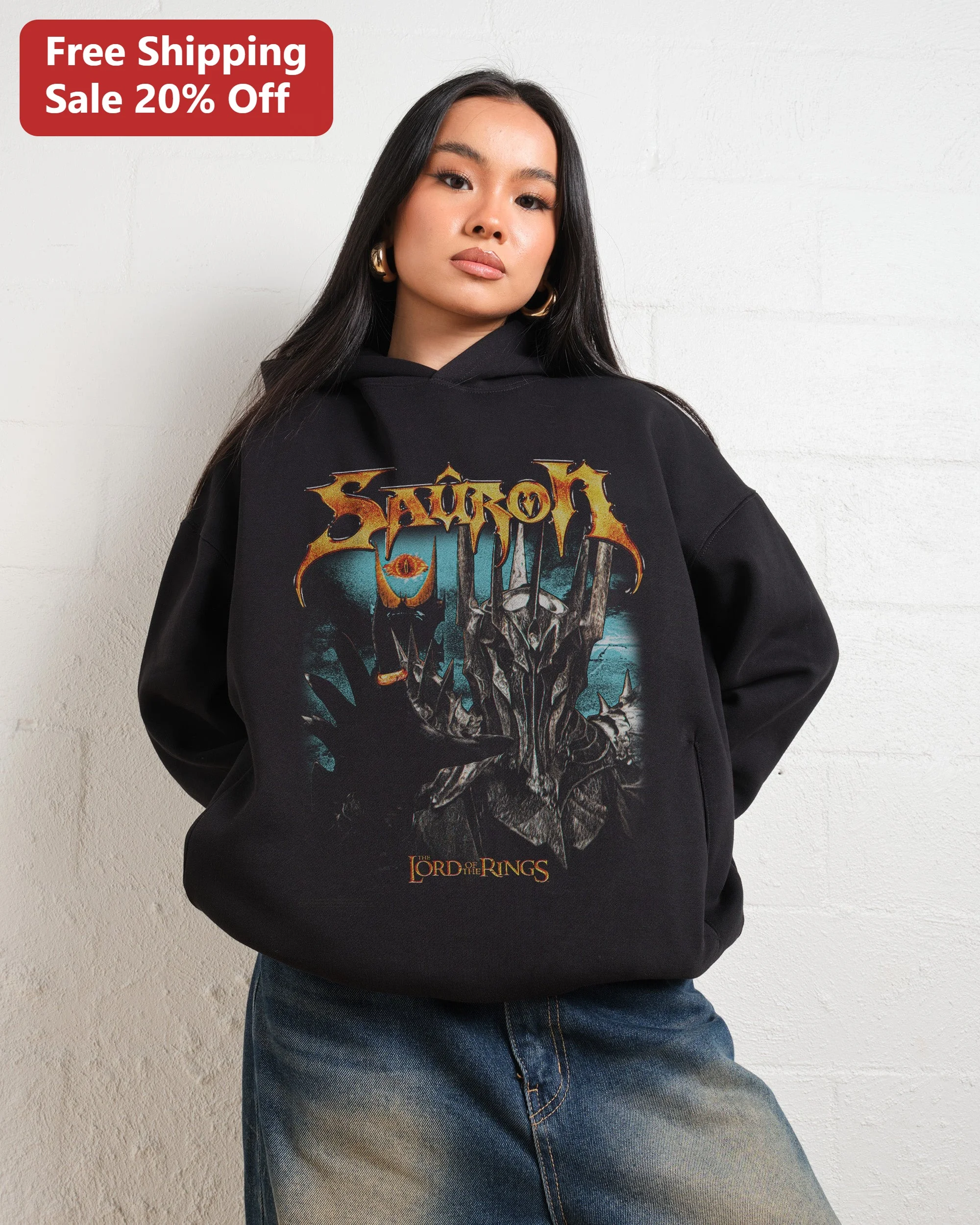 Sauron Eye of Sauron Lord of the Rings Hoodie Dark Fantasy Middle Earth Apparel