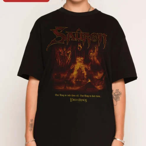 Sauron One Ring To Rule Them All Graphic Tee Lord Of The Rings Dark Fantasy Shirt