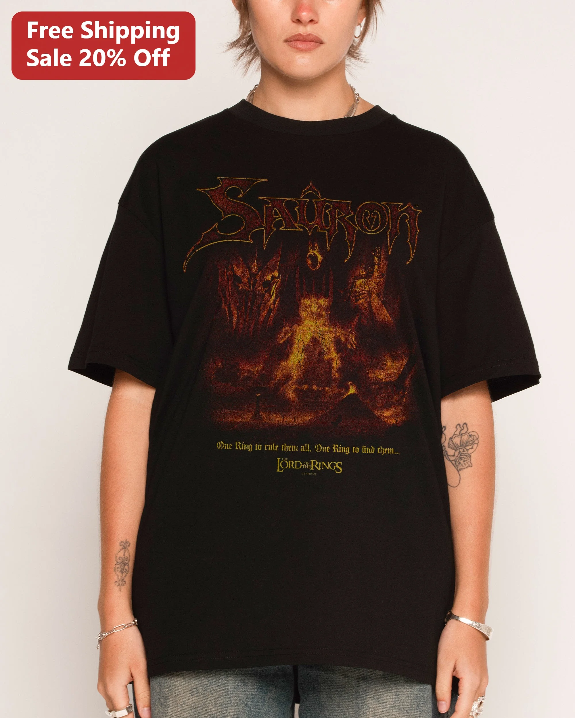 Sauron One Ring To Rule Them All Graphic Tee Lord Of The Rings Dark Fantasy Shirt