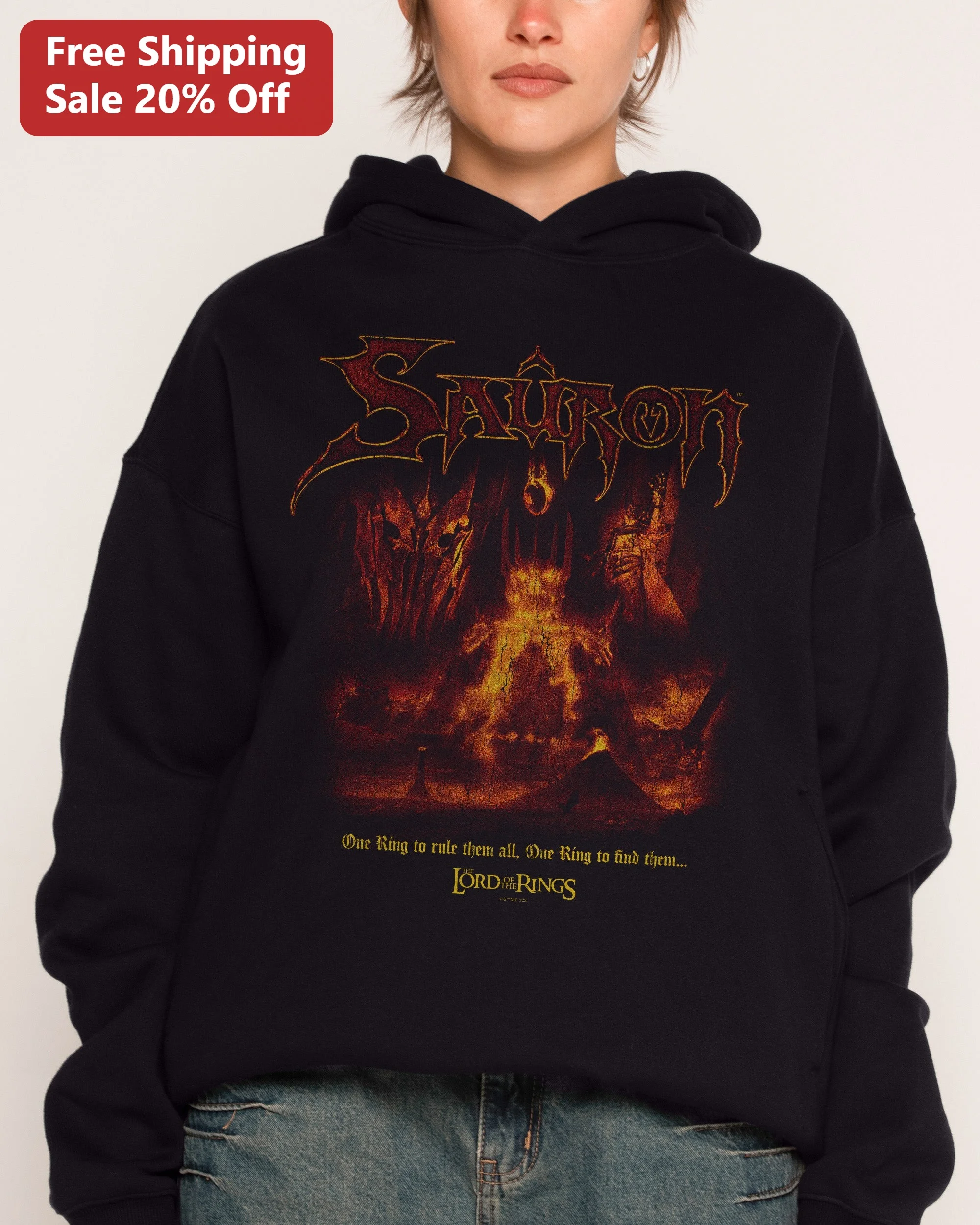Sauron One Ring To Rule Them All Lord Of The Rings Hoodie Dark Fantasy Middle Earth Apparel