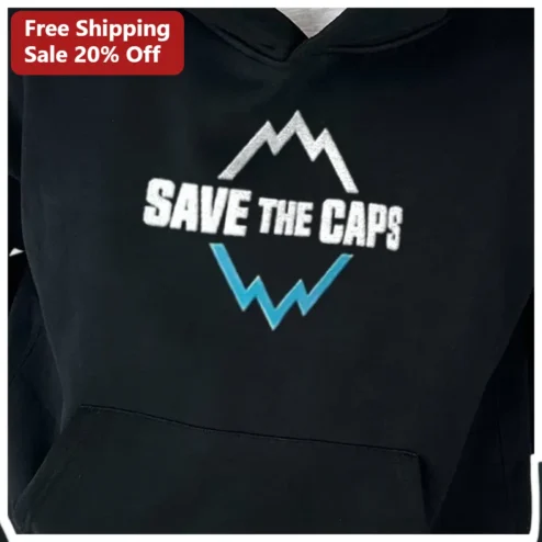 Save The Caps Hoodie Baseball Fan Gear Cap Collector Gift Black Pullover