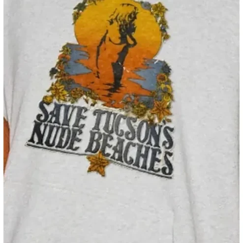 Save Tucson's Nude Beaches Vintage Retro Protest Art Graphic Tee for Naturists Arizona Locals