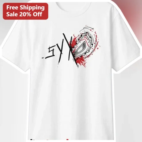 Saw Blade Heart Graphic Tee Horror Jigsaw Style Shirt for DIY Woodworkers
