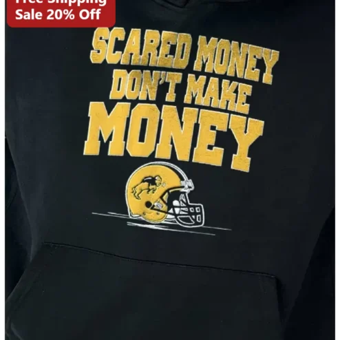 Scared Money Don't Make Money Hoodie Vintage Collegiate Hustle Culture Entrepreneur Gift