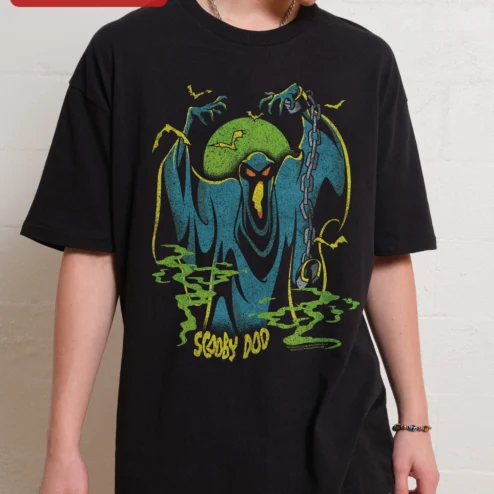 Scooby-Doo Black Ghost Knight Vintage Horror Graphic Tee for Men Women