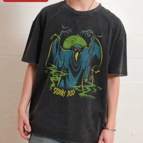 Scooby-Doo Black Knight Ghost Vintage Acid Wash Tee