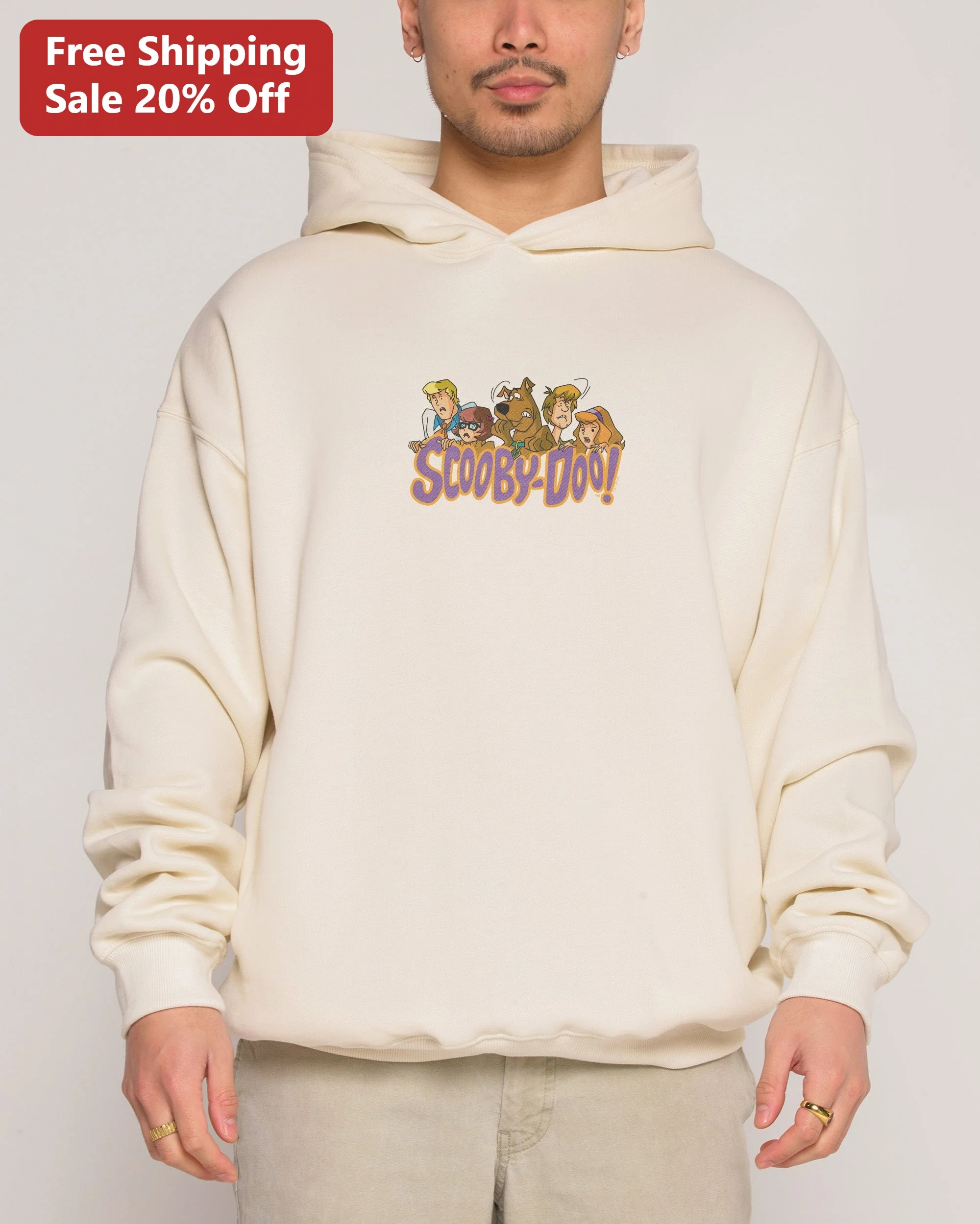 Scooby-Doo Mystery Inc Gang Vintage Retro Cartoon Pullover Hoodie for Adults