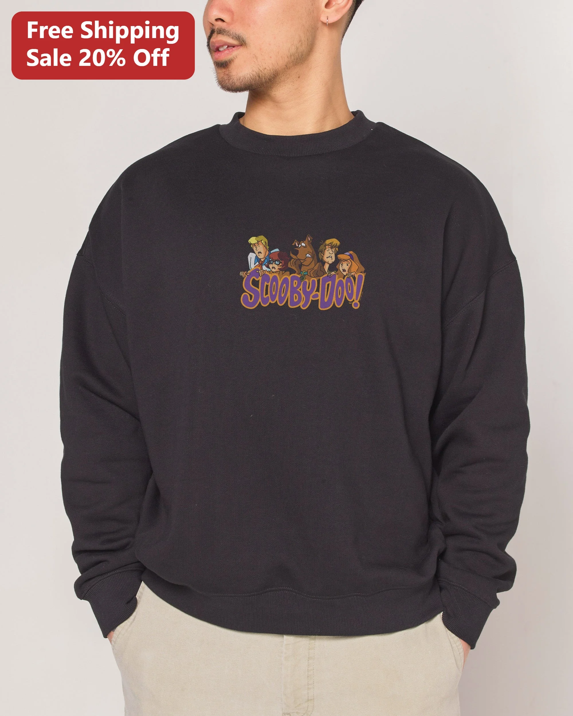 Scooby-Doo Mystery Inc Vintage Crewneck Sweatshirt Retro Cartoon Graphic for Women Men