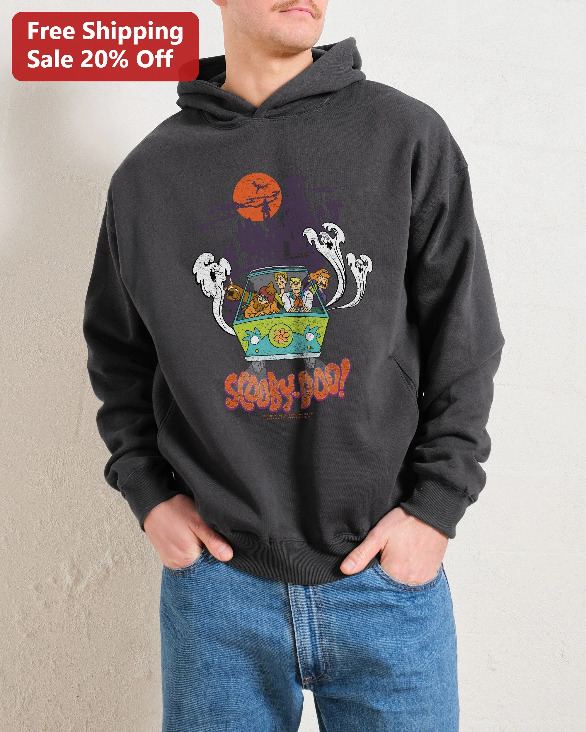 Scooby-Doo Mystery Machine Vintage Graphic Hoodie Halloween Gift