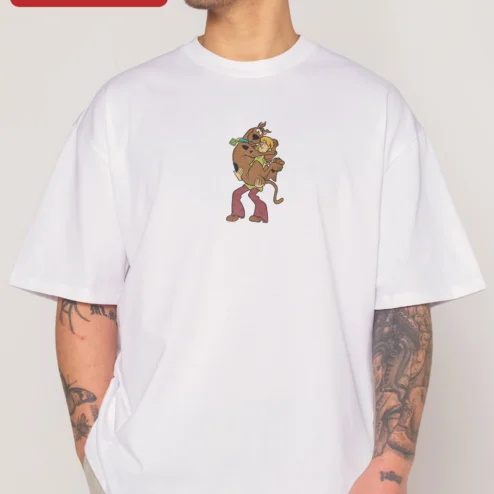 Scooby-Doo Tee Vintage Shaggy and Scooby Hug Graphic T-Shirt Retro Cartoon Streetwear Gift for Men Women