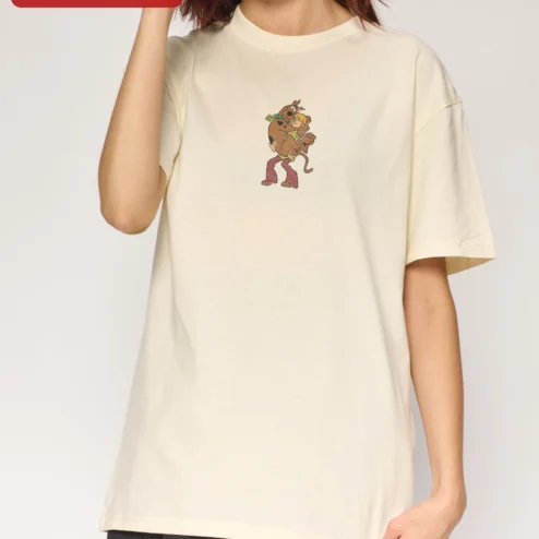 Scooby-Doo Tee Vintage Shaggy and Scooby Romantic Dip Dance Graphic T-Shirt Retro Cartoon Pop Culture Gift for Couples