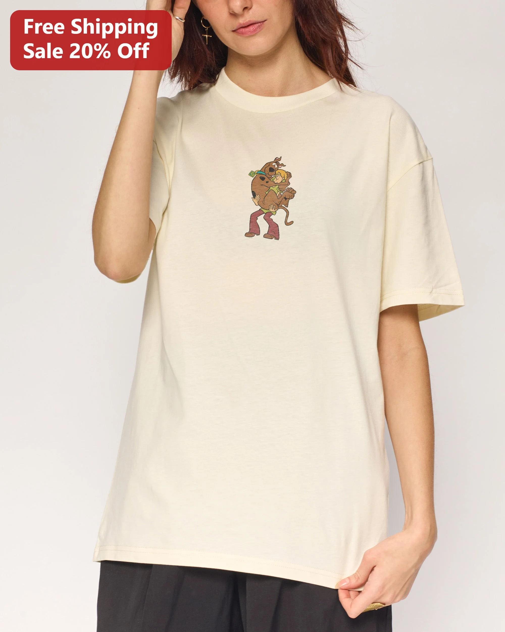 Scooby-Doo Tee Vintage Shaggy and Scooby Romantic Dip Dance Graphic T-Shirt Retro Cartoon Pop Culture Gift for Couples