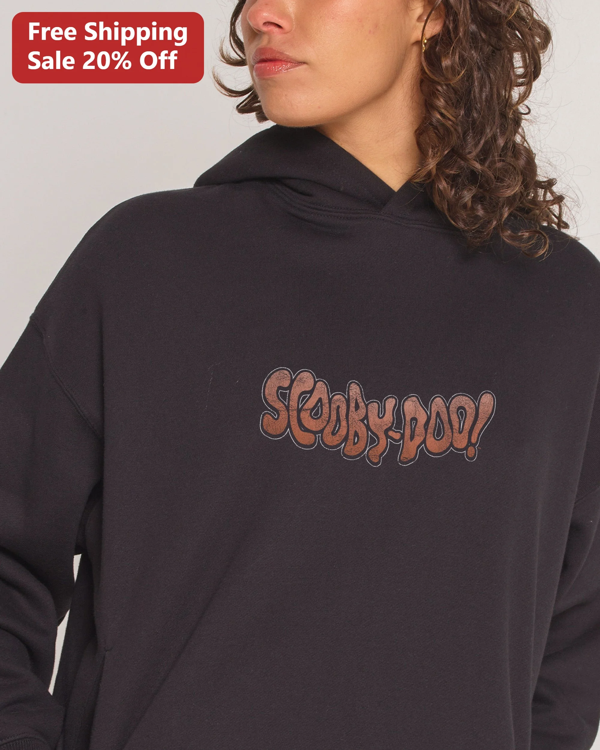 SCOOBY-DOO! Vintage Logo Pullover Hoodie Unisex Retro Cartoon Sweatshirt