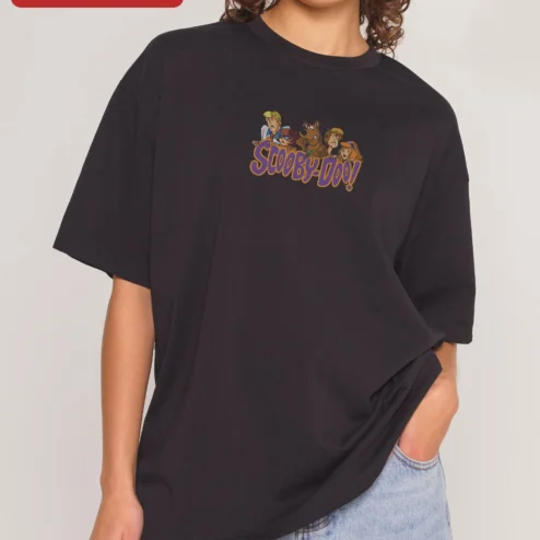 Scooby-Doo! Vintage Mystery Inc. Gang Graphic Tee Retro Cartoon Shirt for Adults