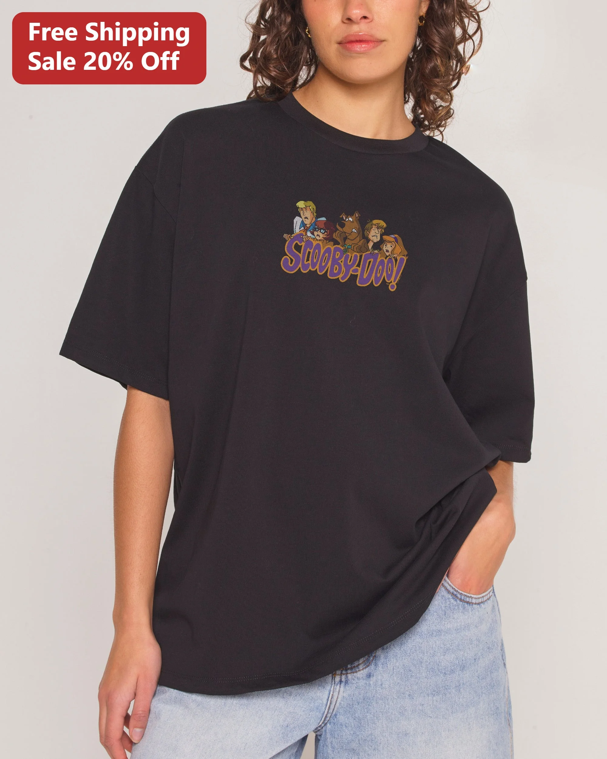 Scooby-Doo! Vintage Mystery Inc. Gang Graphic Tee Retro Cartoon Shirt for Adults