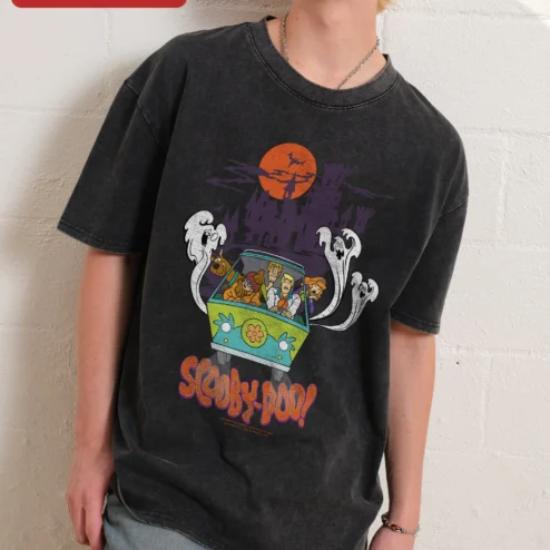 Scooby-Doo Vintage Mystery Machine Graphic Tee Retro Cartoon Shirt