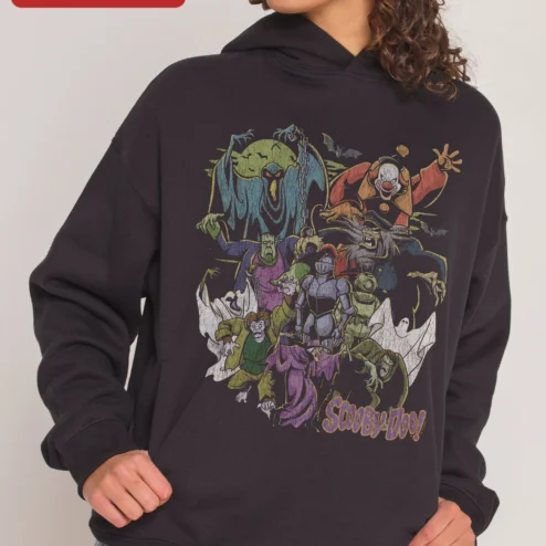 SCOOBY-DOO! Vintage Villains Hoodie Mystery Inc Retro Cartoon Graphic Sweatshirt