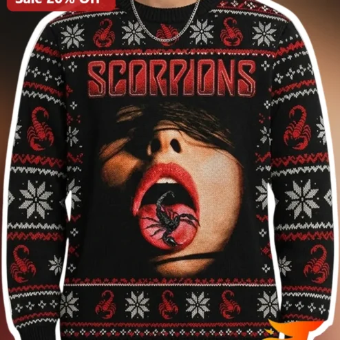 Scorpions Ugly Christmas Sweater Rock Band Holiday Party Gift for Men Women