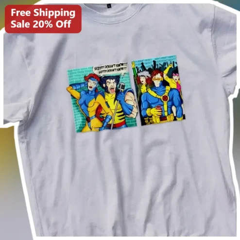 Scotty Doesn't Know X-Men Graphic Tee Comic Book Parody Shirt