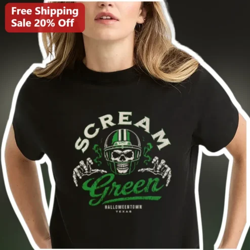Scream Green Halloweentown Texas Tee Vintage Skull Football Halloween Shirt