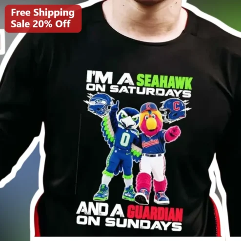 Seahawks Guardians Crossover Tee I'm A Seahawk On Saturdays And A Guardian On Sundays NFL MLB Dual Fan Shirt