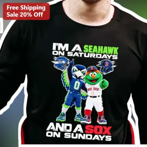 Seahawks Sox Tee I'm A Seahawks On Saturdays And A Sox On Sundays NFL MLB Crossover Fan Shirt