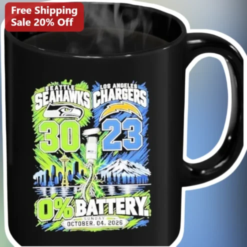 Seattle Seahawks vs Los Angeles Chargers 0% Battery NFL Rivalry Mug