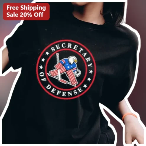 Secretary of Defense Tee Patriotic Eagle Hockey Graphic T-Shirt Funny Military Gift for Men