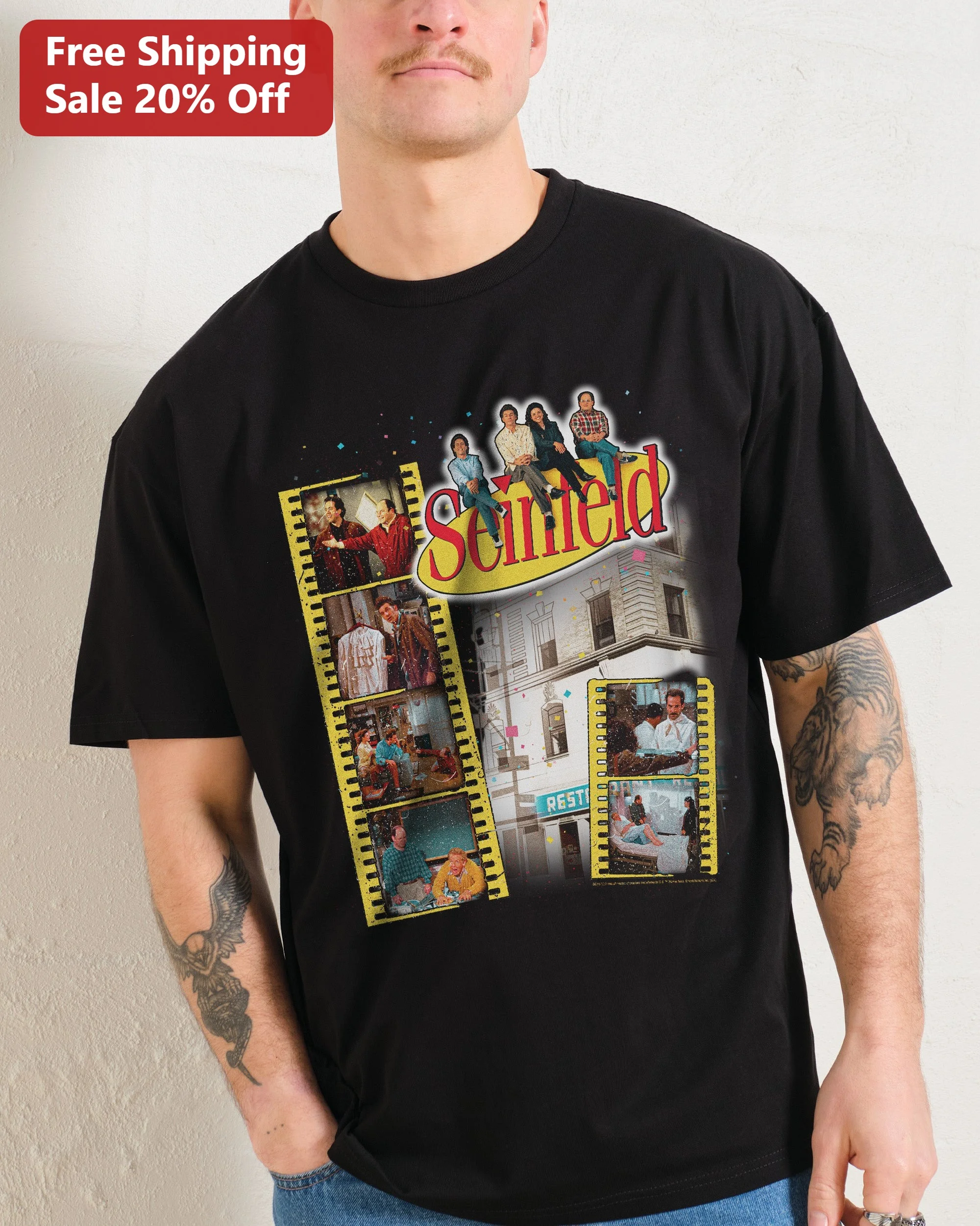 Seinfeld Vintage TV Show Cast Graphic Tee for Men and Women