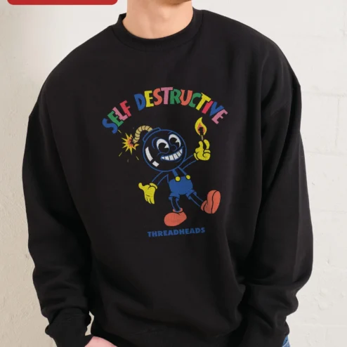 Self Destructive Threadheads Cartoon Bomb Sweatshirt