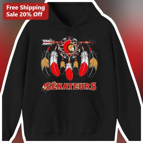 SÉNATEURS Hoodie Ottawa Senators Dreamcatcher Logo Pullover for Men NHL Hockey Fans
