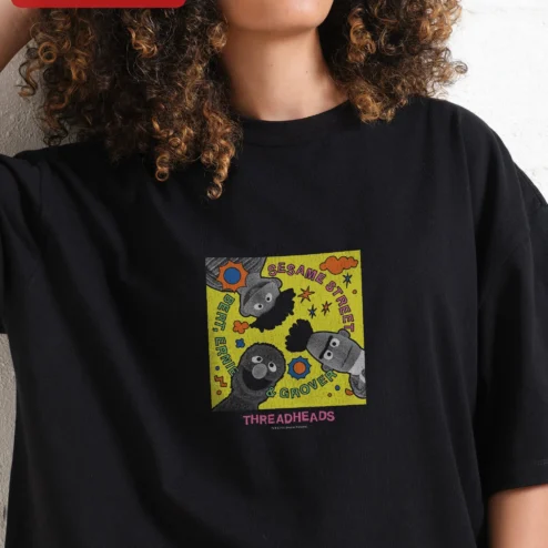 Sesame Street Bert Ernie Grover Graphic Tee Retro Pop Art Cartoon Shirt for Fans