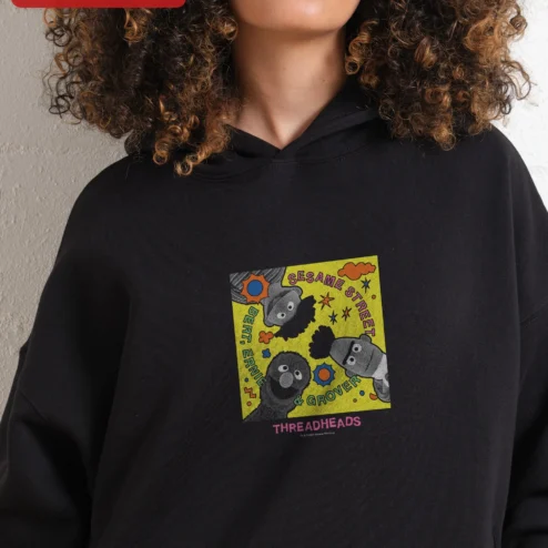 Customer in Chicago, Illinois wearing Sesame Street Bert Ernie Grover Retro Hoodie