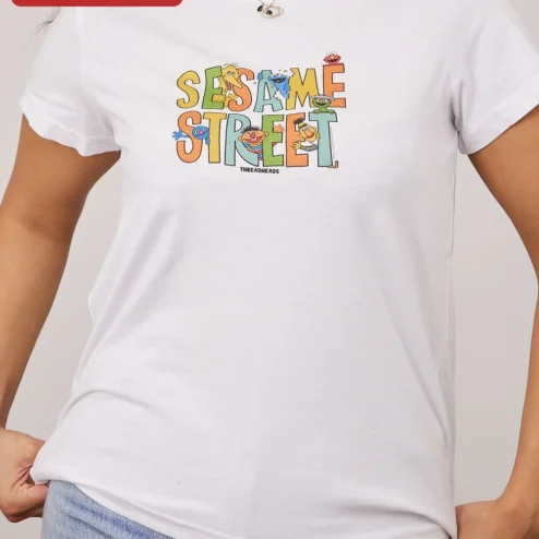 Sesame Street Tee Big Bird Elmo Cookie Monster Graphic Shirt for Adults